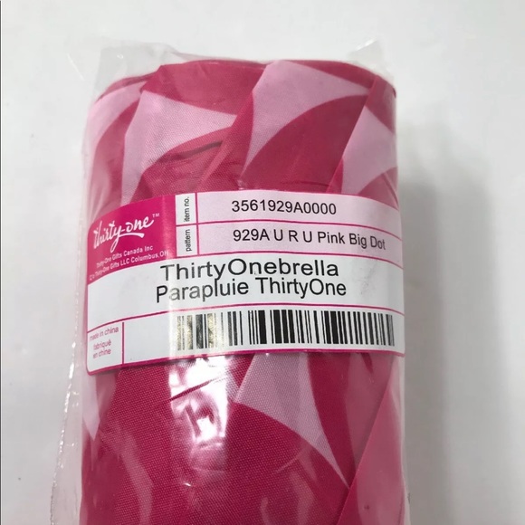 Thirty-one Hot Pink/White Polkadot Umbrella - Picture 7 of 10